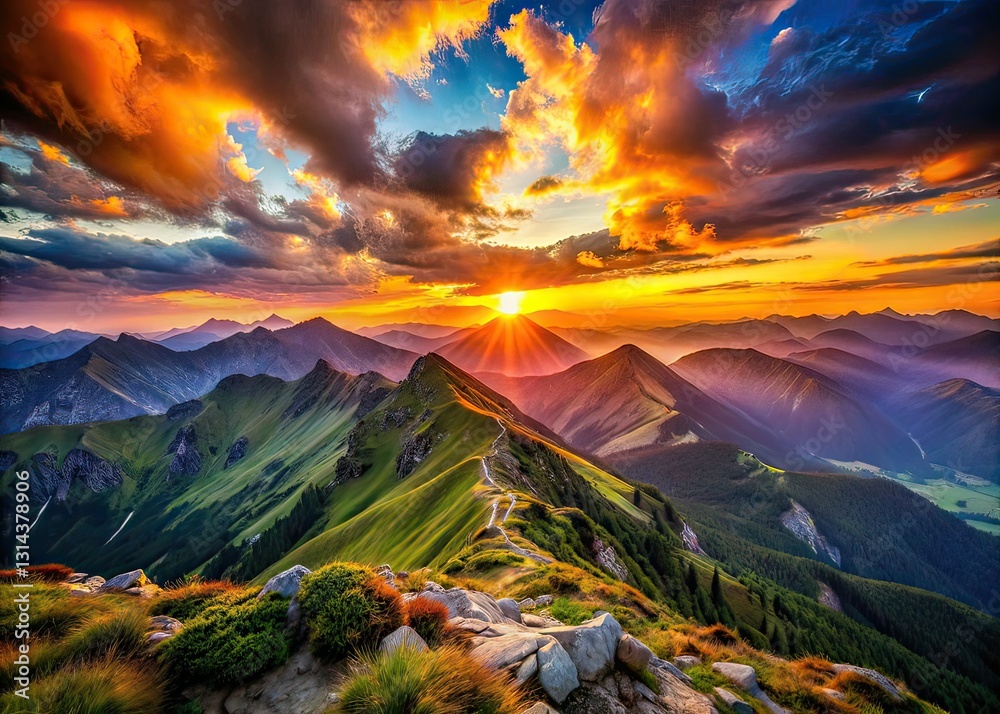 Tilt-Shift Sunset Tatry Mountains Zakopane Kasprovy Wierch Poland