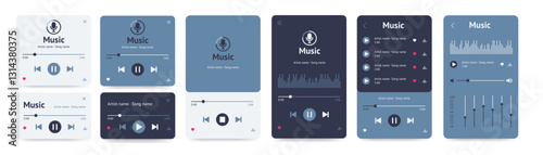 Music player interface UI/UX design set