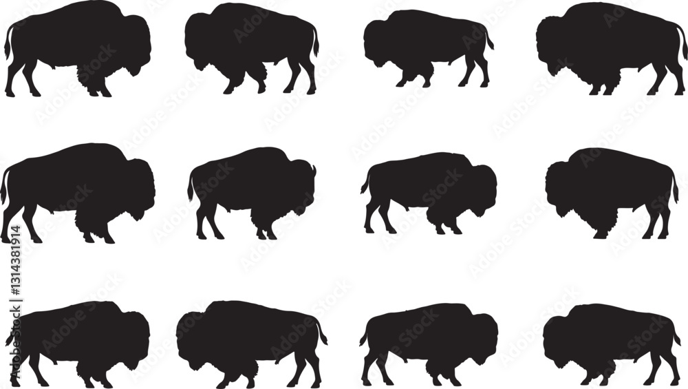 Obraz premium Bison Silhouette