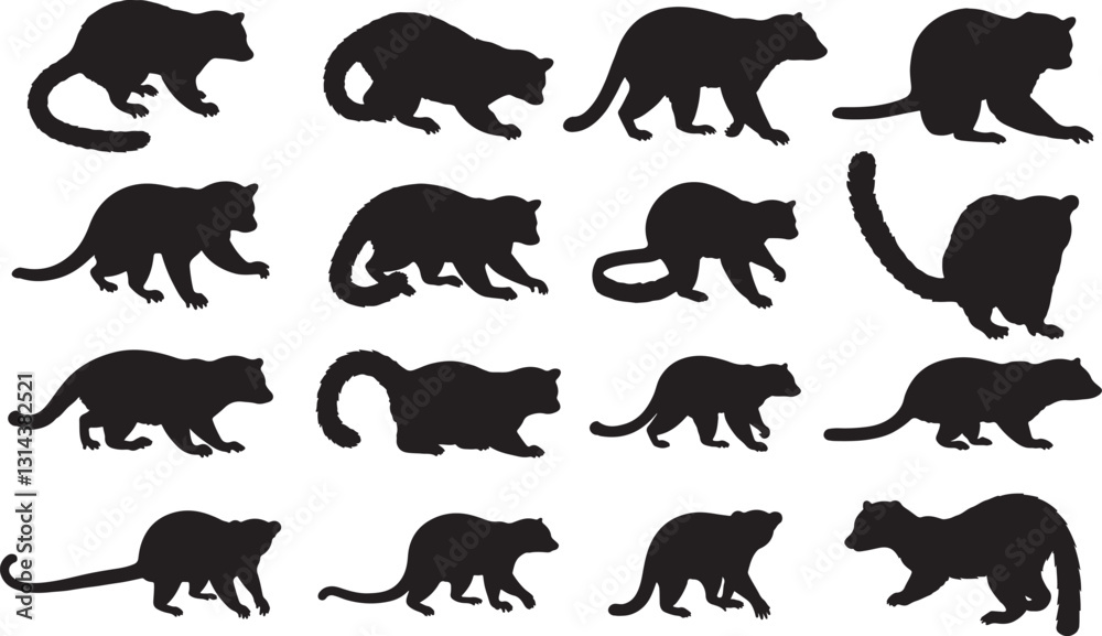 Fototapeta premium Kinkajou Silhouette