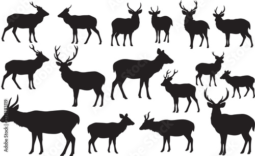 Sambar Deer Silhouette