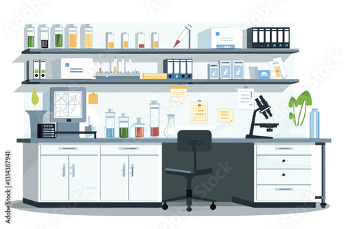 Background of laboratory interior.