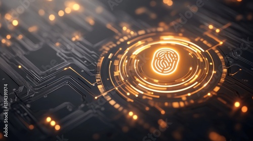 Conceptual digital artwork illustrating secure online Futuristic Digital Artwork Showcasing Cybersecurity in Online Document Management