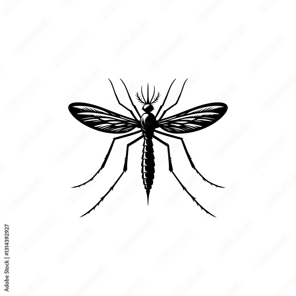 Set of Mosquito Silhouette vector illustration, Close Up Mosquito Silhouette Set of Mosquito Silhouette vector illustration, Close Up Mosquito Silhouette