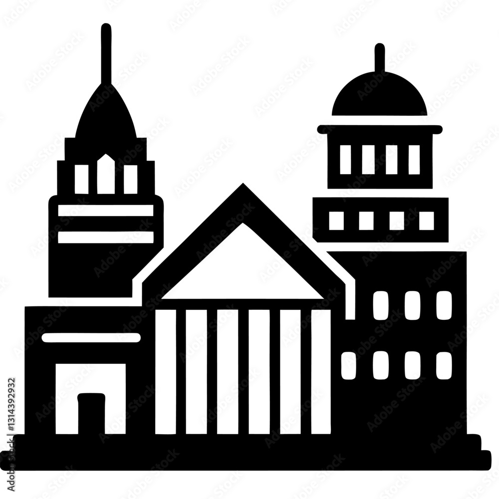 Fototapeta premium Building Icons Set: Perfect for Architecture and Real Estate Projects