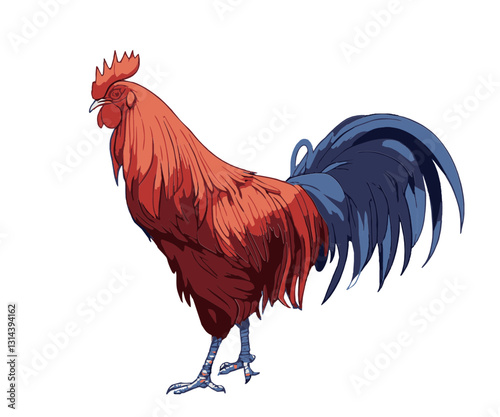 rooster isolated on white background