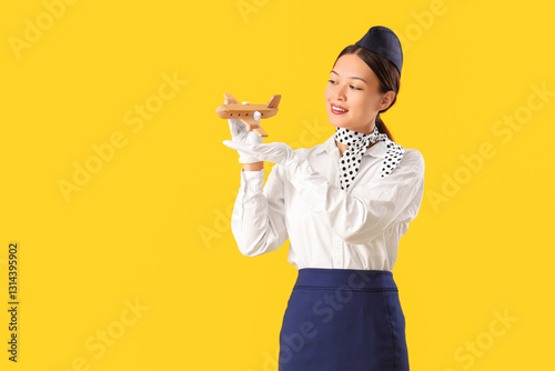 Beautiful Asian stewardess ...