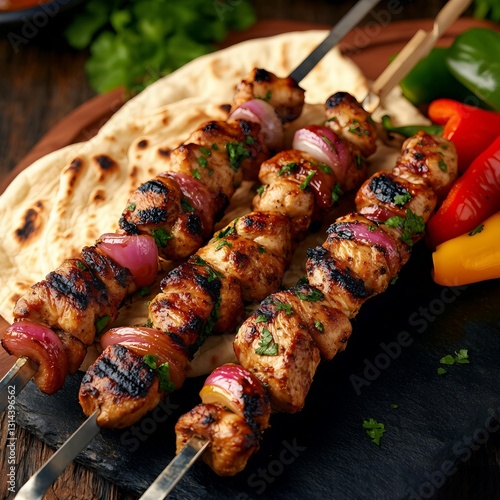 shish kebab on skewers