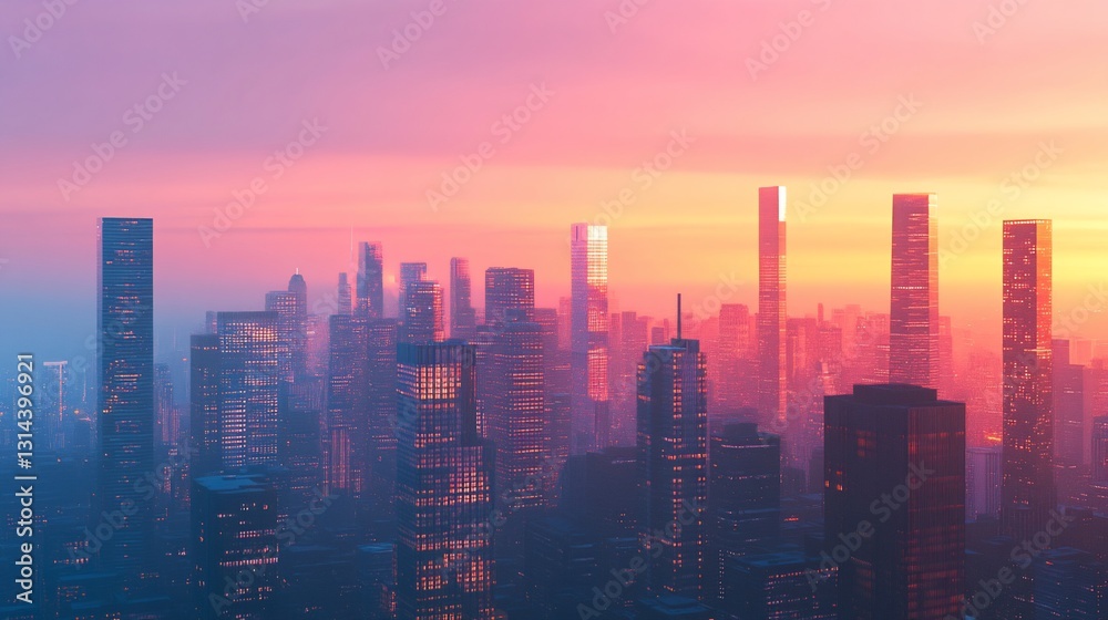 Cityscape Sunset Urban Skyline at Dusk Cityscape Sunset Urban Skyline at Dusk