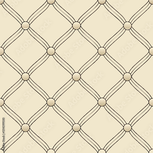 A seamless-pattern-of quilted light beige leather.