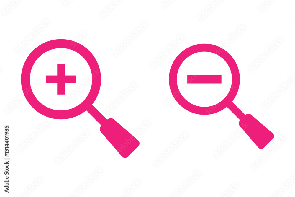 magnifier zoom in, zoom out symbol icon. vector illustration magnifier zoom in, zoom out symbol icon. vector illustration