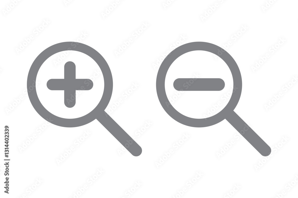 magnifier zoom in, zoom out symbol icon. vector illustration magnifier zoom in, zoom out symbol icon. vector illustration
