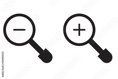 search icon, zoom icon, find contact icon, search symbol vector