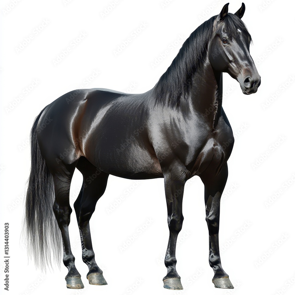 Obraz premium Majestic Black Horse Stance