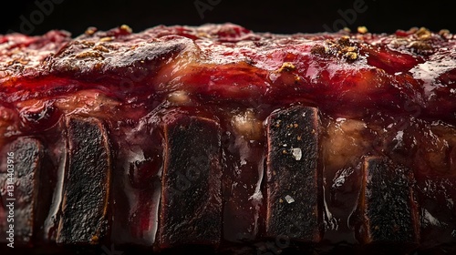 Premium Caramelized Steak with Charred Edges and Vibrant Red Interior