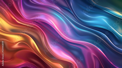 Wallpaper Mural Abstract Flowing Colorful Waves Background with Iridescent Light Effects Torontodigital.ca