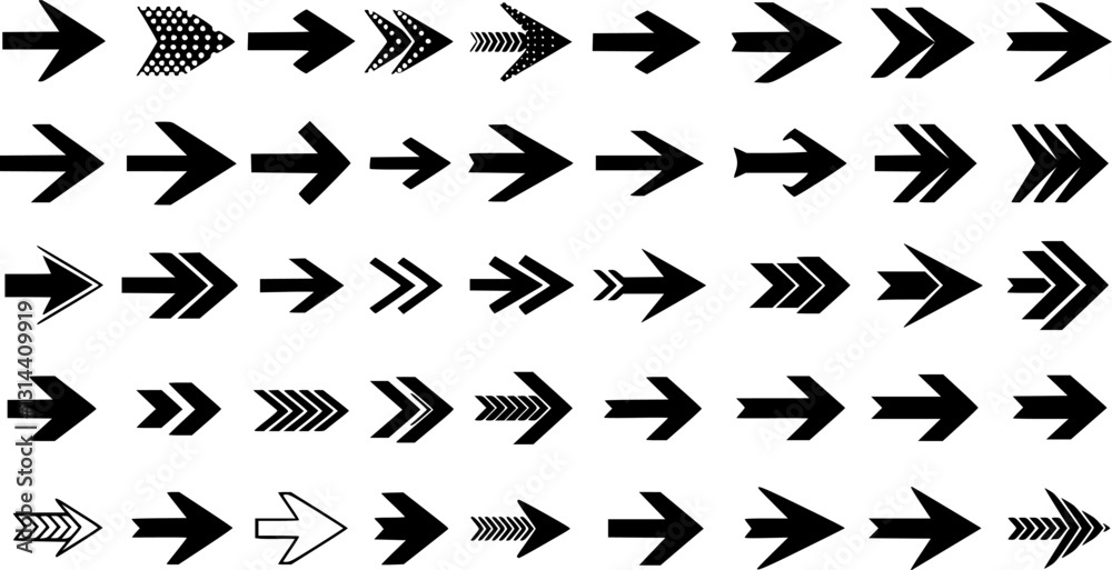 Fototapeta premium Arrows big black set icons, arrow icon, modern simple arrows, arrow vector collection cursor 