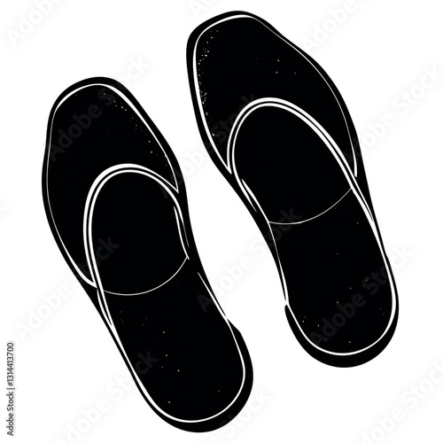 A slippers-silhouette-in-a-white-background.