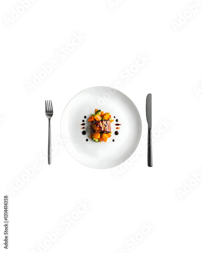 Gourmet Meal Grilled Fish with Vegetables