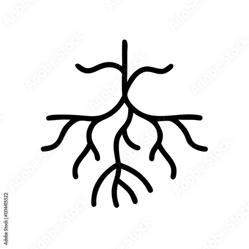 Outline icon of root system 