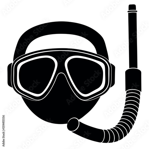 A snorkeling-mask-and-tube-with-rounded.