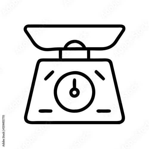 Outline icon of a kitchen weighing scale