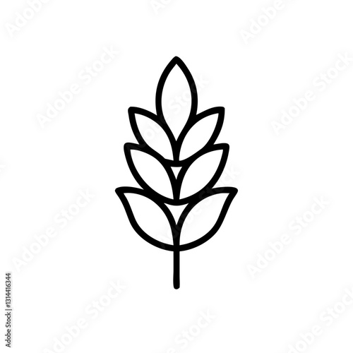 Outline icon of a wheat ear or grain stalk