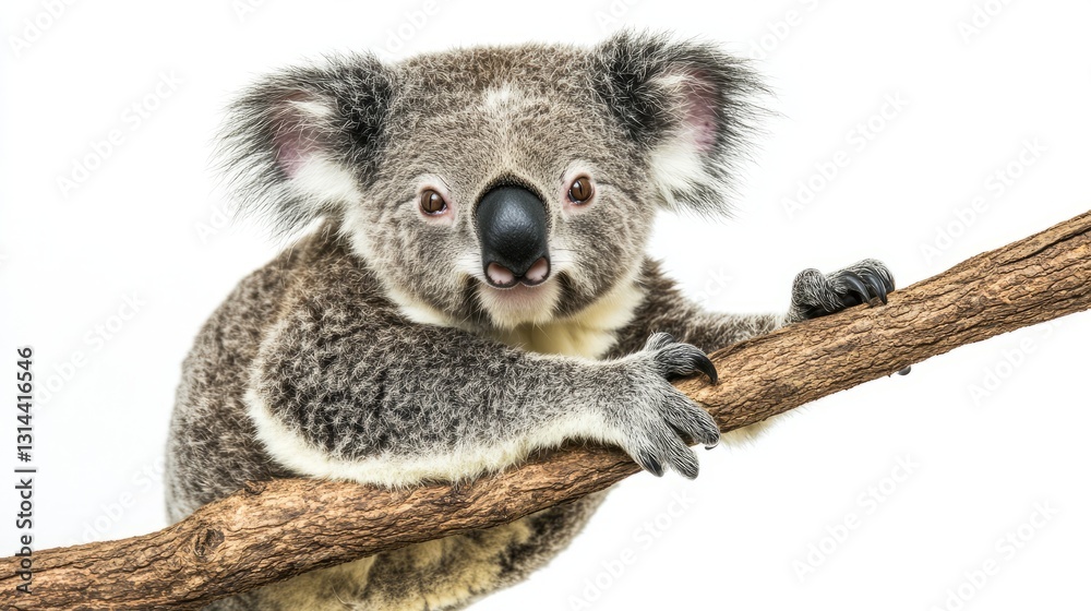 Naklejka premium Generic Close-up Koala Overview Clinging Branch Tree