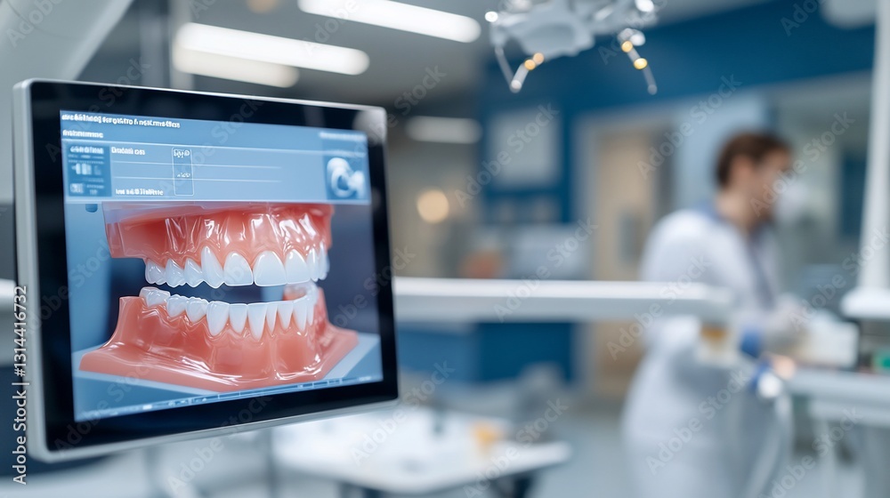 Digital Dental Model on Screen in Clinic Digital Dental Model on Screen in Clinic