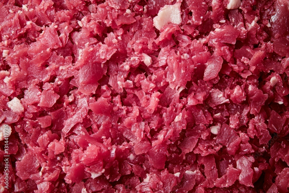 Close-up of raw ground meat texture in pink hues. Neural network AI generated Close-up of raw ground meat texture in pink hues. Neural network AI generated
