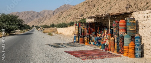 Roadside rug shop in a desert valley