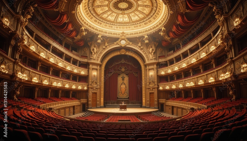 Obraz premium Grand Opera House Interior Elegant Architecture and Red Seats