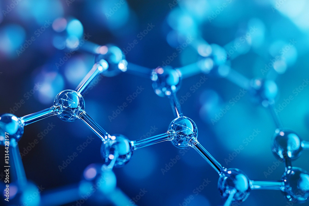 Exploring molecular structures with intricate connections and highlighted focal points Exploring molecular structures with intricate connections and highlighted focal points