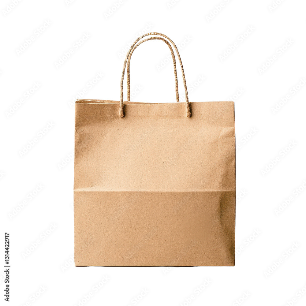 Plain brown paper shopping bag with handles Plain brown paper shopping bag with handles