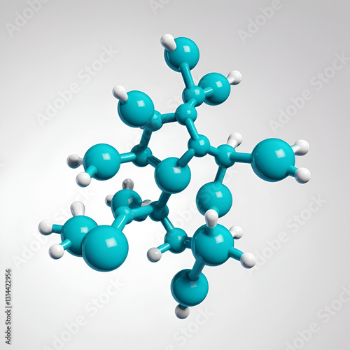 A 3d rendering of Sodium fluoride or NaF molecule. It is an inorganic compound used in small amounts to prevent tooth decay.