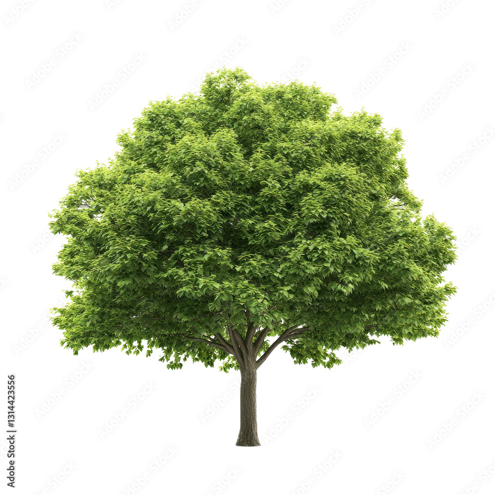 Fototapeta premium Lush green tree with dense foliage