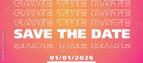 Save the date banner. Can be used for business, marketing and advertising