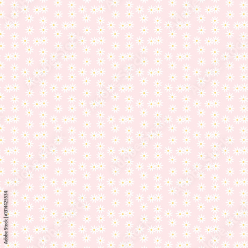Soft Pink Daisy Floral Seamless Pattern