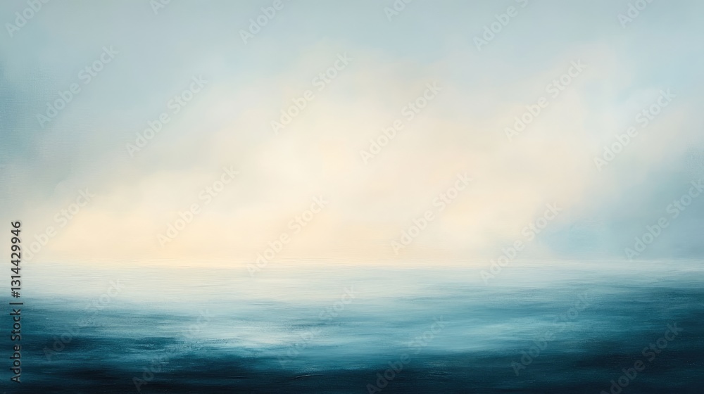 Obraz premium Serene and Calm Seascape with Soft Hues and Gentle Waves at Dusk Capturing the Essence of Tranquility and Peacefulness