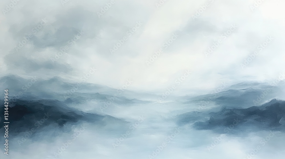 Tranquil Abstract Landscape with Soft Hues and Mysterious Atmosphere in Shades of Blue and Gray Tranquil Abstract Landscape with Soft Hues and Mysterious Atmosphere in Shades of Blue and Gray