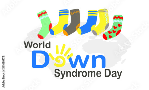 World Down Syndrome Day, colored socks as a symbol