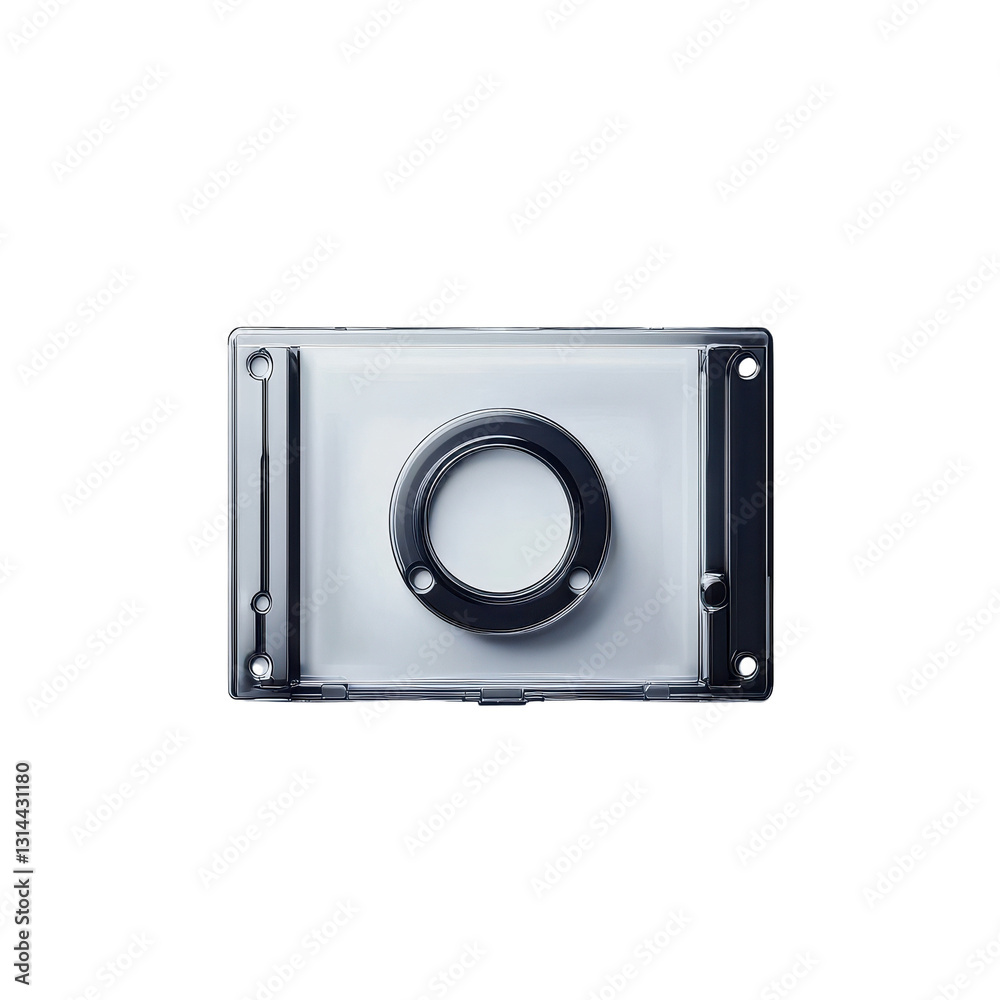 Transparent cassette tape case on transparent background Transparent cassette tape case on transparent background