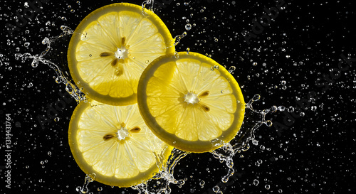 slice of lemon in water