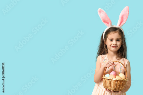 Happy little girl in bunny ...