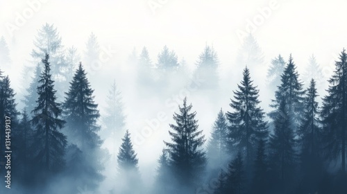 Nature Misty Forest Moment Trees Sunlight Soft Tall