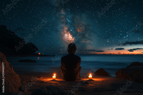 Dramatic Poet Under Starry Sky