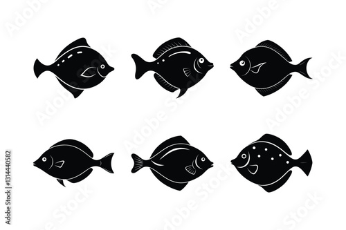 Sandwhisper Flounder silhouette vector illustration