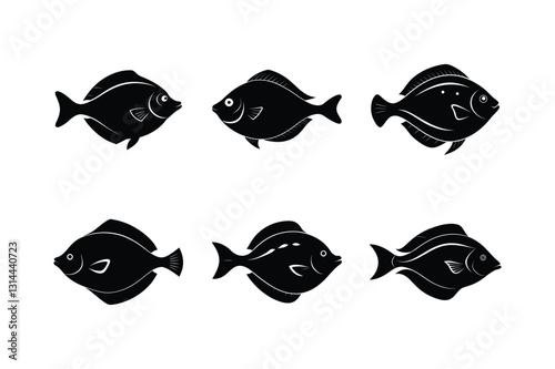 Sandwhisper Flounder silhouette vector illustration