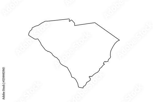 Map of South Carolina state, US