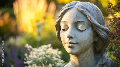 Elegant Statue in Beautiful Garden Setting